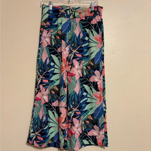 LOFT Floral Wide Leg Pants - Multicolor - Picture 1 of 9